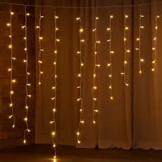 Cascata Luzes Natal 240 Leds 4,3m Pisca Pisca 127v 220v Iluminação Decorativa Natalina Branco Quente