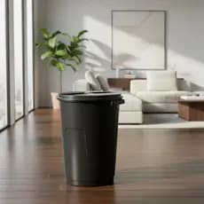 Lixeira Plástica 35L Tampa Preta Cozinha Escritório Banheiro Reciclagem Residencial