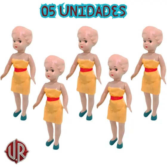 Kit c/ 05 Boneca Mocinha Anos 80 Nostagia Classica Retro 63cm P/ Adulto Criança Bebê Presente Prenda Brinquedo