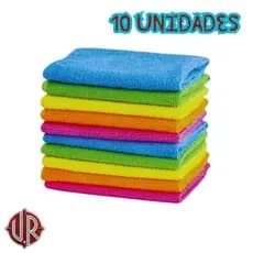 Kit c/ 10 Panos de Limpeza Multiuso Microfibra Anti Riscos para Carros e Limpezas Gerais