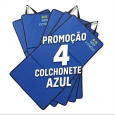kit com 04 Cochonete Maleta Fitness Profissional para Academia Yoga Abdominal Funcionais Azul