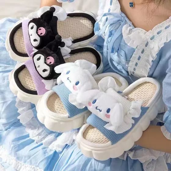 Casa De Verão Mulheres Homens Chinelos De Linho Onda Interior Animal Salsas Não Deslizantes Sapatos De Casal Feminino