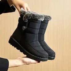 Bota feminina cano De Inverno Impermeáveis Para Mulheres Nova Plataforma Neve Mulher Sapatos De Casais De Algodão Tornoz
