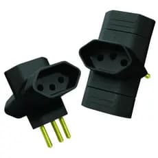 Plugue 3 Saídas Preto 2 P+T 10a Maciços Radial 1501.156