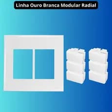 Espelho (Placa) 4x4 com 6 Interruptores Simples Linha Ouro Branca Modular RADIAL