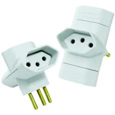 Plugue 3 Saídas Branco 2 P+T 10a Maciços Radial c/ 10
