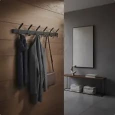 Cabideiro de Parede Para Quarto Banheiro Closet Pendura  Roupa Chapéu Ganchos Metálico Moderno