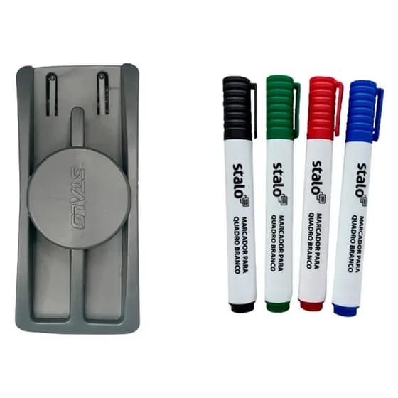 Kit Pincel Marcador Caneta P/ Quadro Branco e Apagador