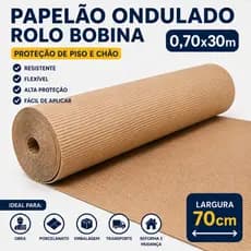 Bobina Papelão Ondulado Para Embalagem Reforma Salva Piso Proteção 30 metros x 70 Centímetros