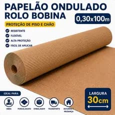 Bobina Papelão Ondulado Para Embalagem Reforma Salva Piso Proteção 100m x 0,30 Centímetros