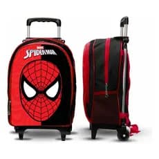 Mochila Escolar Infantil do Homem Aranha Com Rodinhas De Silicone