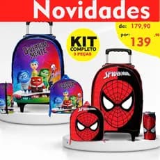 Kit mochila Escolar Infantil Com Lancheira e Estojo