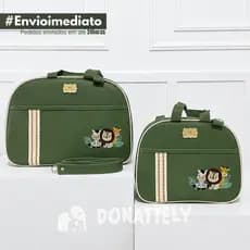 Kit de Bolsa Maternidade 2 Peças Safari e Borboleta com Faixa I Térmica e Impermeável I DONATELLY