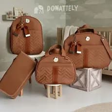 Kit Bolsa Maternidade Com Laço e Faixa 4 Peças Menina/Menino, Térmico & Impermeável DONATELLY