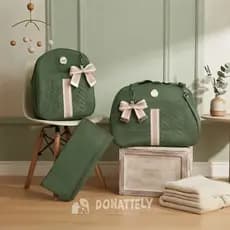 Kit de Bolsa Maternidade 3 Peças com Faixa e Laço, Térmica & Impermeável DONATELLY