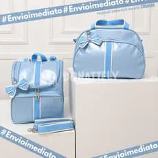 Kit Bolsa Maternidade 2 peças I Mochila 2 em1 I Mamãe bebê Luxo I Impermeável DONATELLY