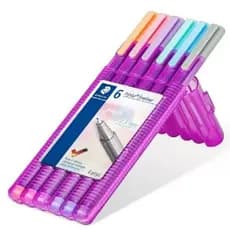Canetas STAEDTLER Fineliner Triplus Linha Pastel - 6 cores