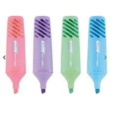 Marca-Texto Flat Pastel Liqeo - Corpo Colorido - Conjunto C/4 Cores -Tris