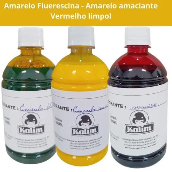 3 Corante De 500ml P/ Produtos De Limpeza para sabão ,amaciante, desinfetante , detergente, aromatizantes , difusores