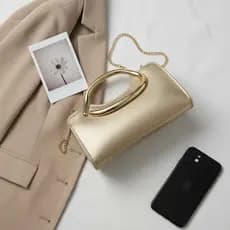 Bolsa de Mão Feminina Casamento Elegante com Corrente Removível