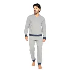 Pijama Masculino Algodão Manga Longa de Frio Inverno