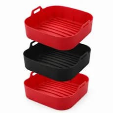 Kit 3 Forro Air Fryer De Silicone Reutilizável Antiaderente
