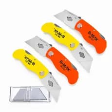 KIT 4 ESTILETE CANIVETE TRAPEZOIDAL DOBRÁVEL + 20 LÂMINAS