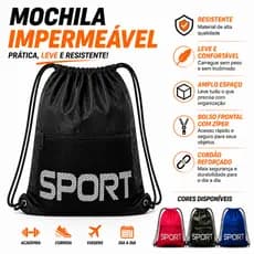 Bolsa Academia Impermeável 13L Com Zíper Mochila Saco Chega De Mochilas Pesadas unissex