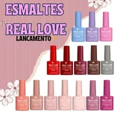 ESMALTE EM GEL REAL LOVE – KIT ESMALTACAO EM GEL COMPLETO - ESMALTACAO EM GEL LED UV - BRILHO INCRIVEL PARA SUAS UNHAS