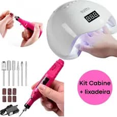 Kit Cabine UV/LED + Lixadeira Caneta – Cuticulagem e Nail Design Profissional + Brocas + Acessorios