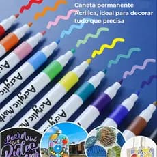 Caneta Acrílica Paint 12 Cores Decoração Vidro Tênis Caneca Unhas Caneta Personalizar Colorir