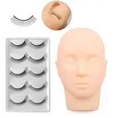CABECA DE TREINO PARA EXTENSAO DE CILIOS - SIMULA TEXTURA DE PELE HUMANA