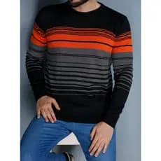 Sueter tricot masculino casaco blusa de frio gola redonda manga longa blusa