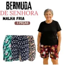 kit 5 Bermuda de Senhora em Malha Fria CÓS alto – Leve, Fresca e Confortável fresquinha uso casual