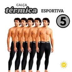 Kit 5 Calças Térmicas Segunda Pele para Treino | Corrida, Academia, Inverno, Esportiva PROTEÇÃO UV