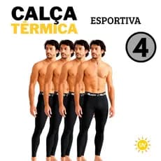 Kit 04 Calças Esportivas Térmicas Masculinas/unissex segunda pele | Academia Corrida Fitness proteção UV50+