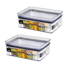 Kit 2 Potes Herméticos Organizadores Transparente Empilháveis Lumini 770ml