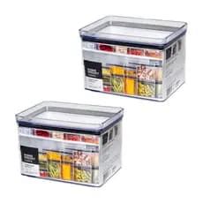Conjunto 2 Potes Herméticos Organizador De Despensa Multiuso Acrílico 1.800 Ml