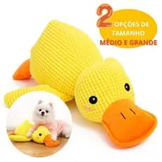 Brinquedo De Pelúcia Para Cachorro Pato Com Som Interativo Resistente Médio Grande