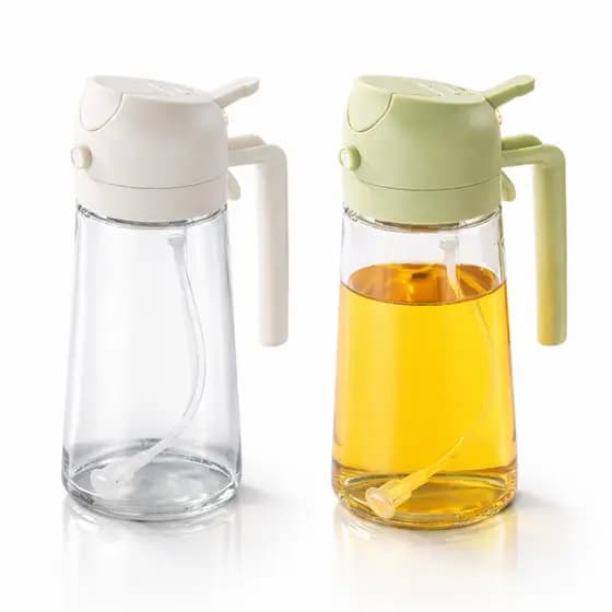 Dispenser Dosador Óleo Azeite Vinagre 470ml Com Spray e Bocal Vidro