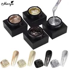 Monja 5 ml/Box Unhas Art Gel luminoso Ultravioleta Flash Reflexivo Platinum Salon Home Design Nail Design Pintura Ferram