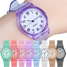 Relógios de Quartzo Transparentes para Mulheres Relógios de Silicone para Meninas Bonitos em Cores de Doces Coloridos Re