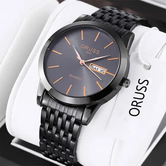 ORUSS Relógio De Pulso Para masculino De Aço Inoxidável À Prova D'água Luxo Automático De Quartzo SS