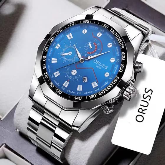 Relógio Masculino ORUSS KS - Visibilidade Noturna, Resistência à Água (30m), Vidro Mineral Reforçado