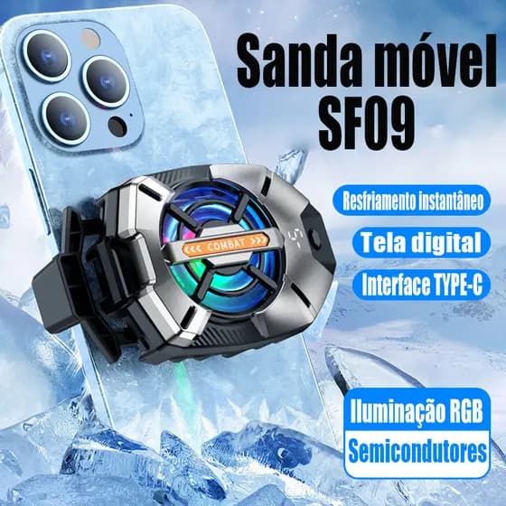 FS09 Black Shark Magnetic Cell Phone Cooler , Ventilador De Telefone RGB Portátil Móvel Leve FS05