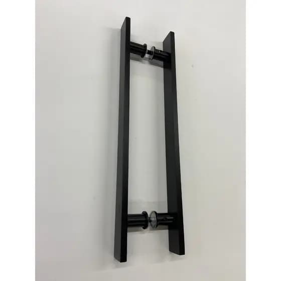 Puxador Barra Chata Reto Alumínio Preto 3,2cm x 40cm Entre furos 30cm
