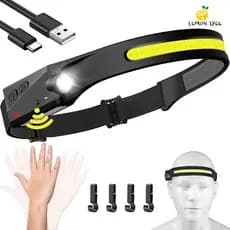 Disponível Lanterna de Cabeça Recarregável Led Corpo Motion Camping Torch Light Lamp Com Usb