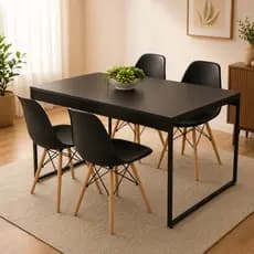 Mesa De Jantar 4 Lugares Para Cozinha Retangular Multiuso Industrial Gourmet