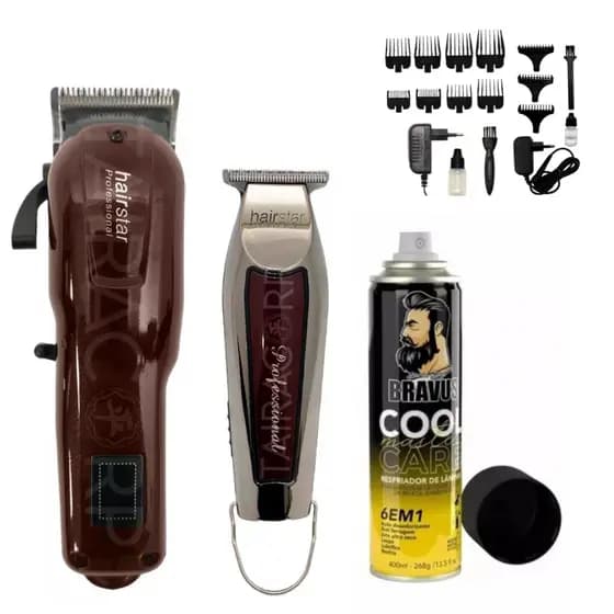 Kit Hairstar Máquina De Corte Km-209 E Máquina De Acabamento Km-202 Bivolt