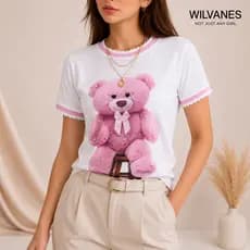 Camisetas Lindas T-shirts Estampadas Femininas Blusas Con Aplicação 3D